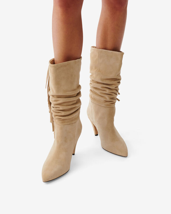 CRANKO SUEDE FRINGED ANKLE BOOTS